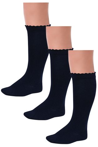 Navy Knee Socks Three Pack (Older Girls)